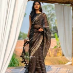 Black Muslin Saree