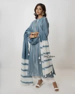 Blue-Grey Soft Silk Set - Image 3