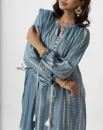 Blue-Grey Soft Silk Set - Image 7