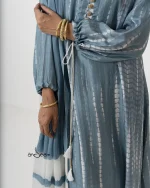Blue-Grey Soft Silk Set - Image 8