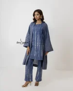 Grey Tie-Dye Co-Ords with Shrug - Image 4