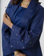 Navy Blue Tie-Dye Co-Ords with Shrug - Image 5