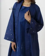 Navy Blue Tie-Dye Co-Ords with Shrug - Image 6