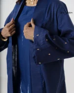 Navy Blue Tie-Dye Co-Ords with Shrug - Image 7