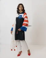 Black with Red and Blue Tie-Dye Cotton set - Image 5