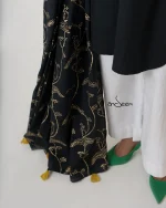 Black with Yellow, Green, and White Tie-Dye Cotton Set - Image 3