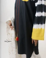 Black with Yellow, Green, and White Tie-Dye Cotton Set - Image 4