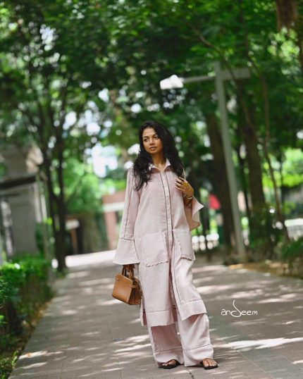 Beige Linen Cotton Set