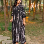 Black Tie-Dye Crepe Silk Dress