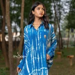 Blue Crepe Silk One Piece