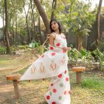 Cotton Handloom- Red Mint Dots