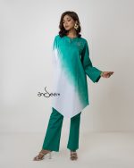 Green and White Shaded Assymetric Set