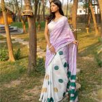 Cotton Handloom – Lilac and Green
