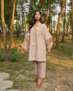 Beige Linen Cotton Co-Ords