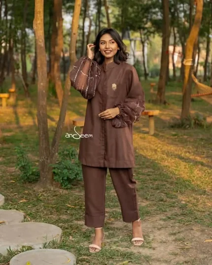 Coffee Linen Cotton Co-Ords