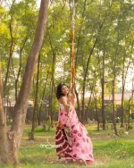 Polka Dotted Cotton Saree - Maroon