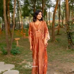 Brown Soft Silk One Piece