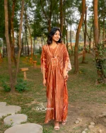 Brown Soft Silk One Piece