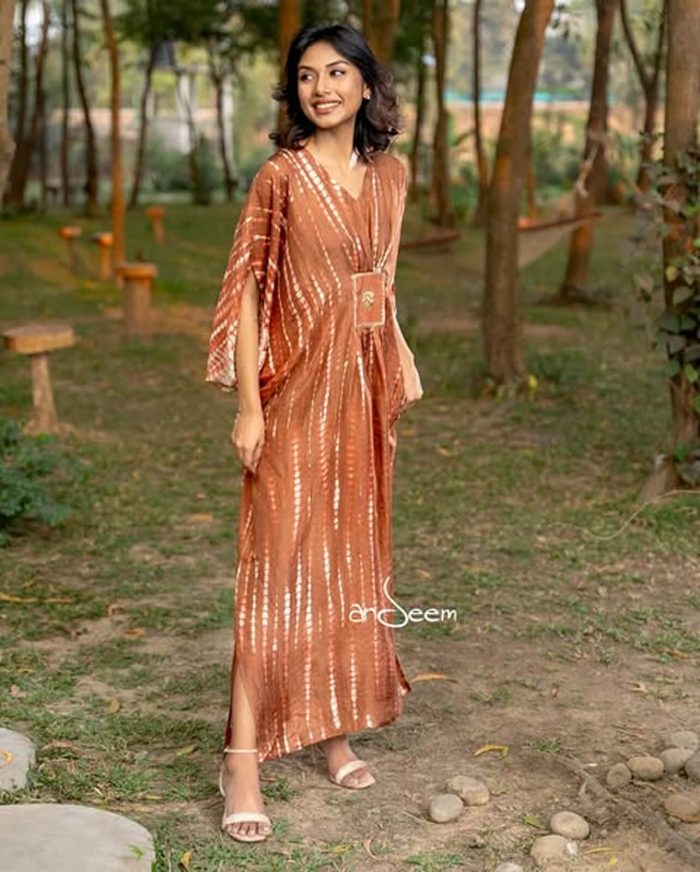 Brown Soft Silk One Piece - Image 2