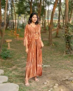 Brown Soft Silk One Piece - Image 3