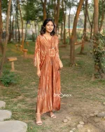 Brown Soft Silk One Piece