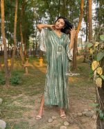 Moss Green Soft Silk One Piece - Image 3