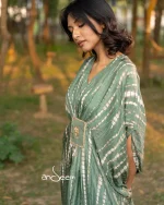 Moss Green Soft Silk One Piece - Image 3