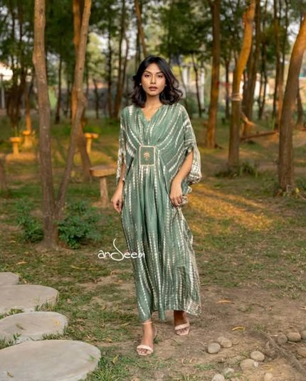 Moss Green Soft Silk One Piece