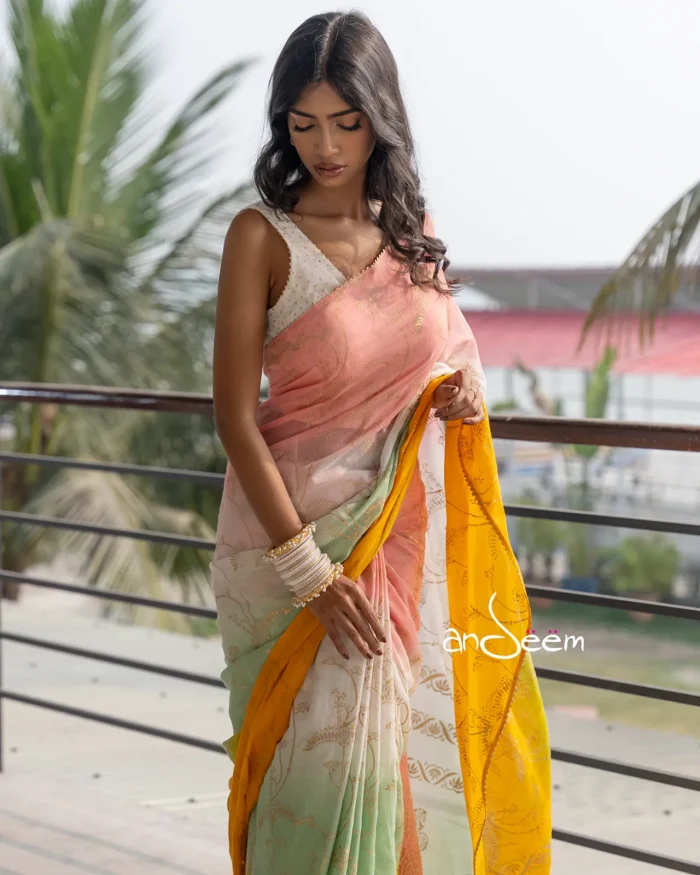 Spring Blossom Cotton Handloom Saree - Image 2