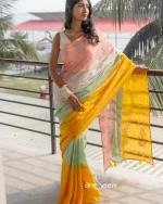 Spring Blossom Cotton Handloom Saree - Image 3