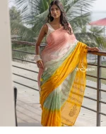 Spring Blossom Cotton Handloom Saree - Image 4