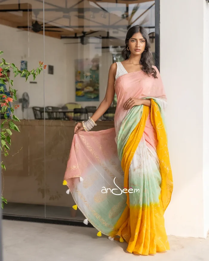 Spring Blossom Cotton Handloom Saree - Image 5