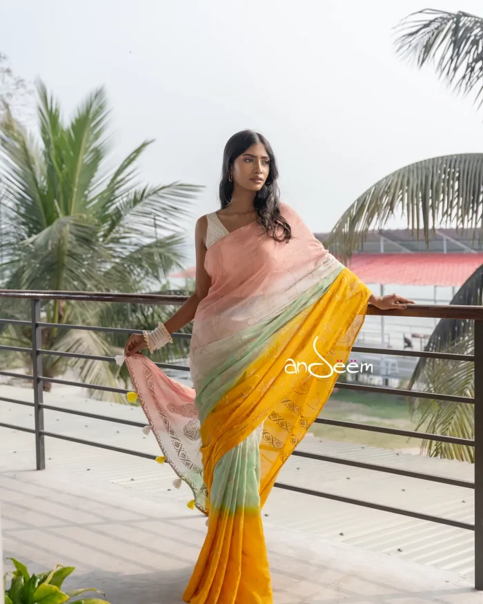 Spring Blossom Cotton Handloom Saree - Image 8