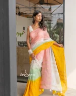 Spring Blossom Cotton Handloom Saree - Image 9