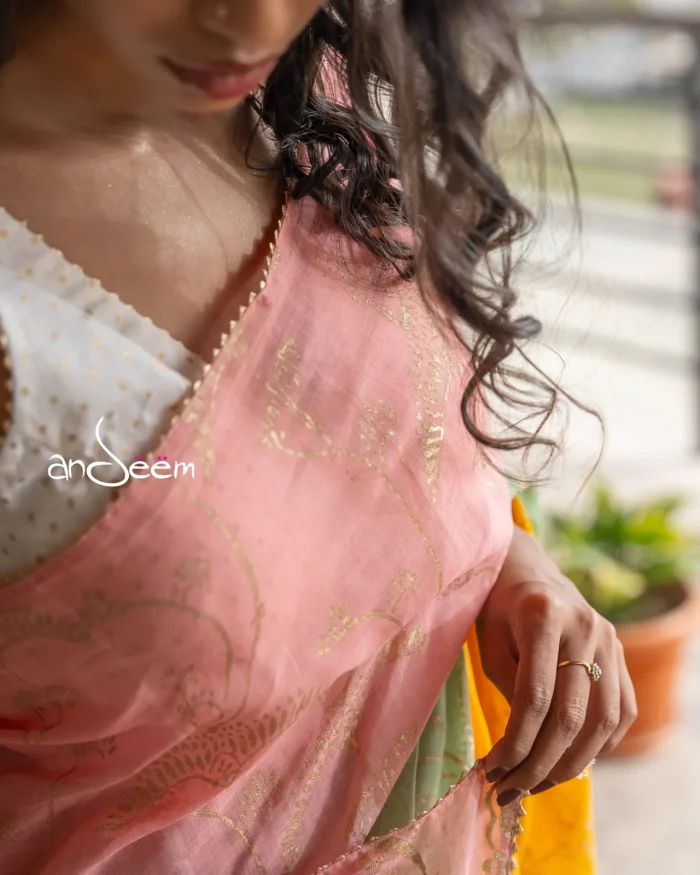 Spring Blossom Cotton Handloom Saree - Image 10