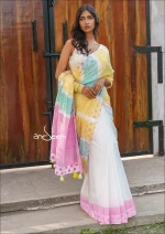 Cotton Handloom Saree- Sunshine Stripes - Image 4