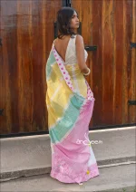 Cotton Handloom Saree- Sunshine Stripes - Image 5
