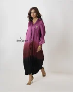 Multani Silk One Piece - Purple and Coffee - Image 3