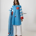 Sky-Orange Tie-Dye Cotton Set