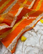 Cotton Handloom Saree- Yellow And Orange - Image 4