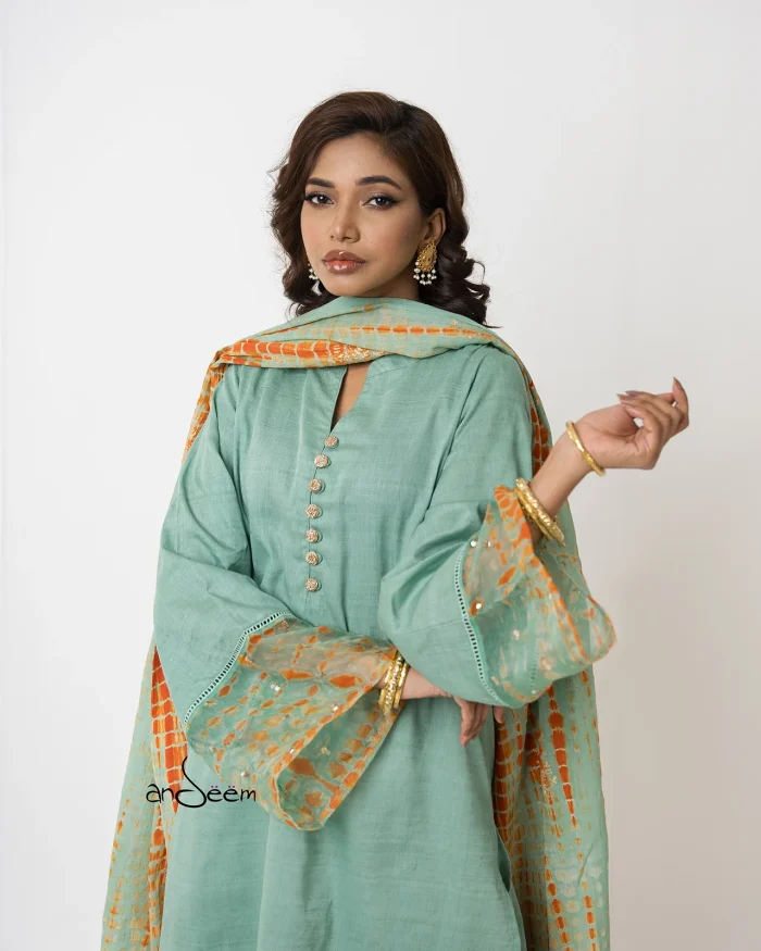 Pistachio Green Endi Cotton Set - Image 4