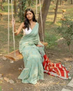 Mint Cotton Handloom Saree
