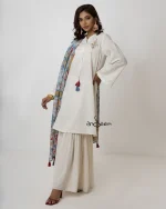 White, Endi Cotton Kameez Set - Image 8