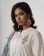 White, Endi Cotton Kameez Set - Image 4