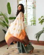 Cotton Handloom Saree -Teal Tiger - Image 2