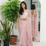 Light Pink Muslin Saree