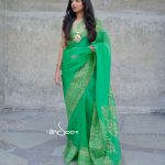 Green Muslin Saree