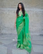 Green Muslin Saree