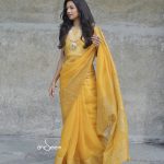 Yellow Muslin Saree