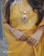 Yellow Muslin Saree - Image 3